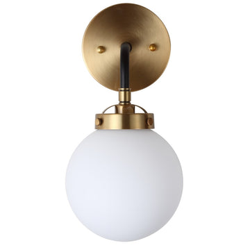 Caleb Brass Vanity Wall Sconce Frosted